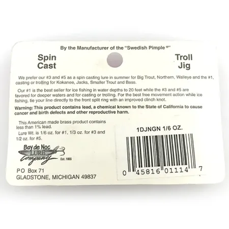 Bay de Noc Do-Jigger 1 Lusikka, Nikkeli/Vihreä/Punainen/Keltainen, 4,7g, #1DJNGN