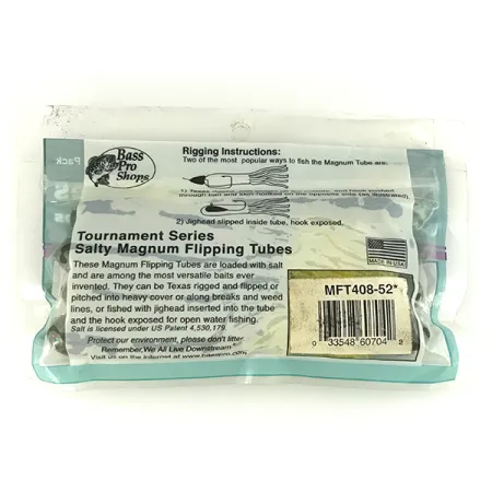 Bass Pro Shops Salty Magnum Tubes jigi, Green Pumpkin, 10cm, #6833