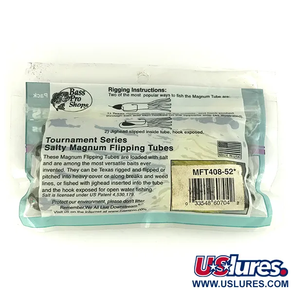 Bass Pro Shops Salty Magnum Tubes jigi, Green Pumpkin, 10cm, #6833