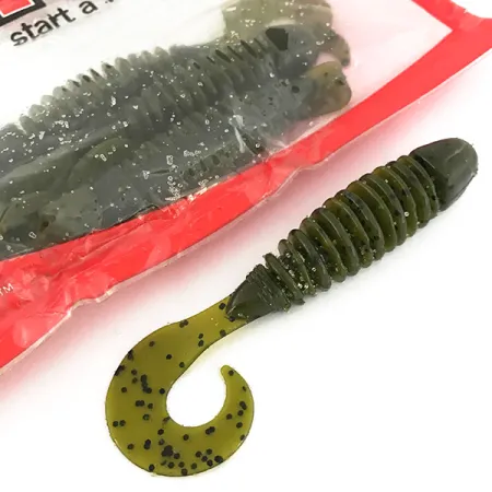 YUM soft bait 8pcs jigi, Green Pumpkin, 10cm, LPT, #6893