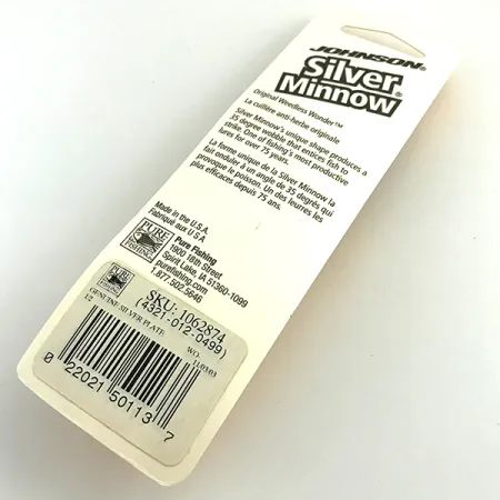 Johnson Silver Minnow Weedless Lusikka, Hopea, 14g, Ruohosuojattu, #6922