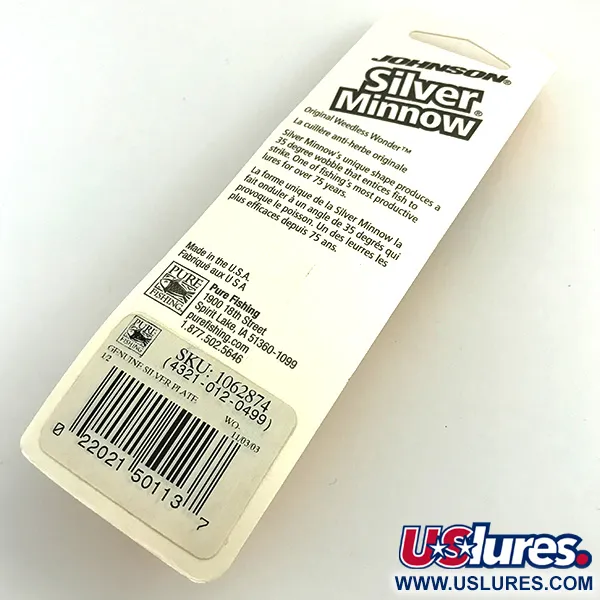 Johnson Silver Minnow Weedless Lusikka, Hopea, 14g, Ruohosuojattu, #6922