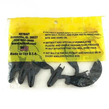 NetBait Chunk Sr Pehmoviehe, Black Blue, 7,5cm, Jig Trailer, #6956