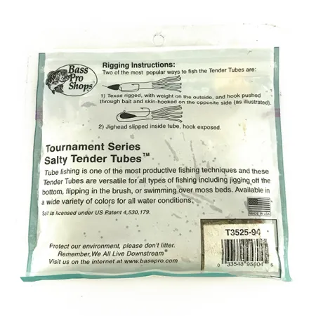 Bass Pro Shops Salty Tender Tubes jigi, Green Pumpkin, 9cm, #7089