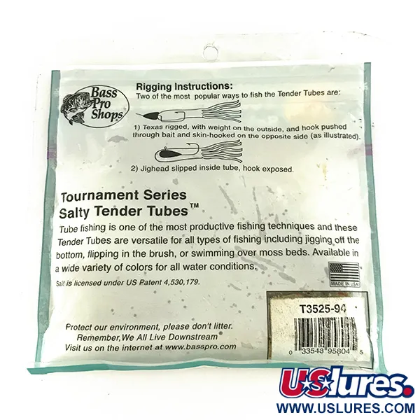 Bass Pro Shops Salty Tender Tubes jigi, Green Pumpkin, 9cm, #7089