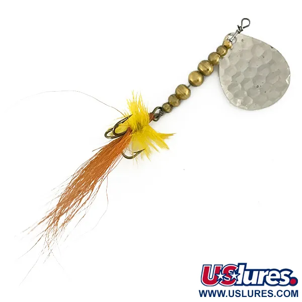 Renosky Lures Swiss Swing Hammered Spoon Lippa, Vasaroitu nikkeli, 7g, Höyhenkoukku, #7151