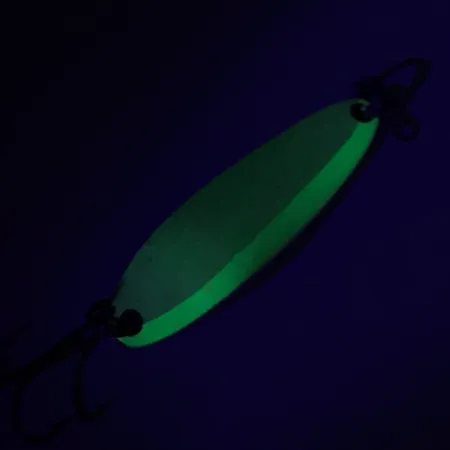 Luhr Jensen Krocodile Die #3 Glow Lusikka, Valkoinen/Vihreä, 14g, #7410