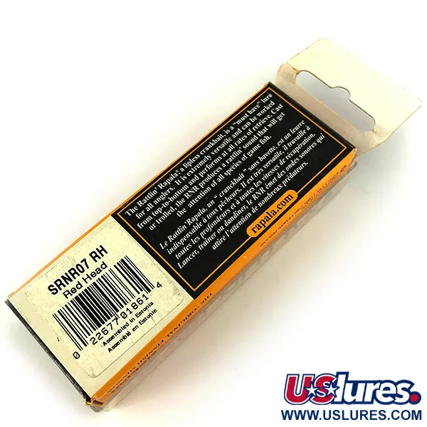 Rapala Rattl'n RAP Lipless Crankbait, Red Head, 16g, Uppoava, #SRNR07 RH