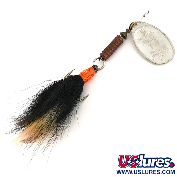 Mepps Aglia 5 dressed Lippa, Hopea, 14g, Karvakoukku, #7521