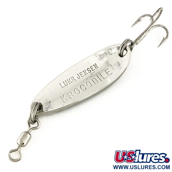Luhr Jensen Krocodile Lusikka, White/Blue/Nickel, 9g, Uppoava, #7543