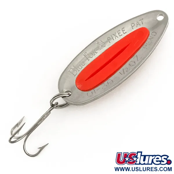 Blue Fox Pixee UV Lusikkauistin, Vasaroitu Nikkeli / Punainen, 14g, #7610