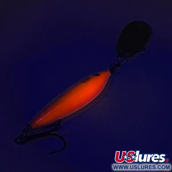 Blue Fox Vibrax Minnow Spin 1 UV, Oranssi / Kulta, 4g, UV-aktiivinen, #7687