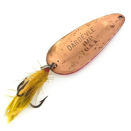 Eppinger Dardevle Imp Lusikka, Puna / Valko / Kupari, 11g, Sulka, #7790