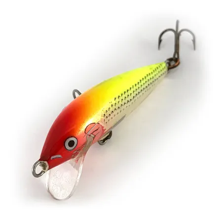 Rapala Original Floater F5 Vaappu, Puna-Kelta-Hopea, 2,3g, Balsa, #7793