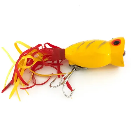 Fred Arbogast Hula Popper Pintaviehe, Keltainen, 8g, Kumihame, #7810