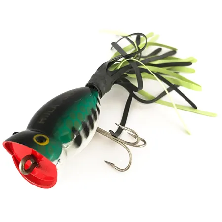 Fred Arbogast Hula Popper Pintaviehe, Green Tiger, 8g, #7820