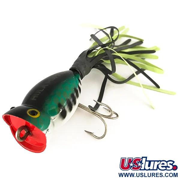 Fred Arbogast Hula Popper Pintaviehe, Green Tiger, 8g, #7820