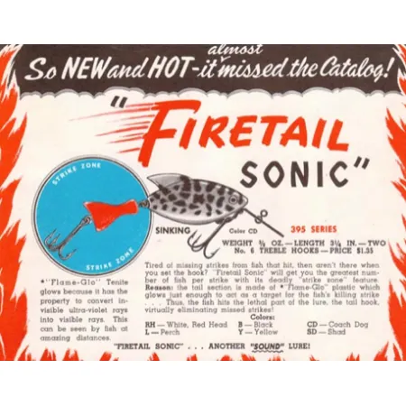 Heddon FIRETAIL SONIC #395 Uistin, COACHDOG, 10g, #7840