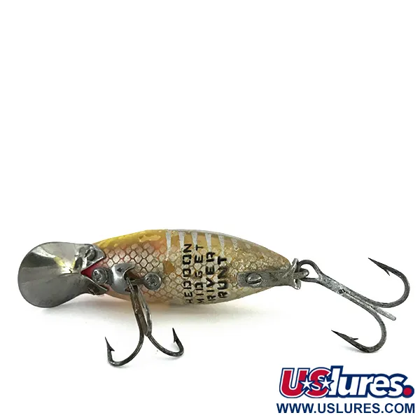 Heddon River Runt Midget Vaappu, Kelta-Puna-Hopea, 10g, Metallilippa, #7953