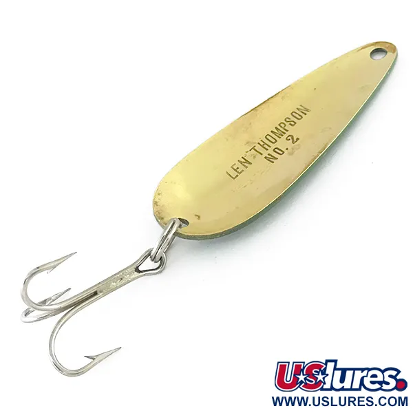 Len Thompson #2 Lusikka, Vihreä / Messinki, 28g, Messinkirunko, #8107