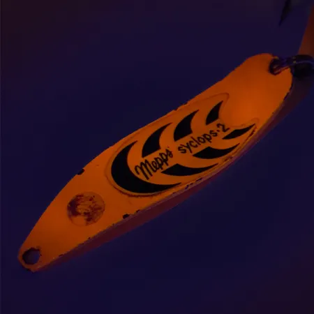 Mepps Syclops 2 UV Lusikka, Oranssi / Musta, 17g, UV-väri, #8247