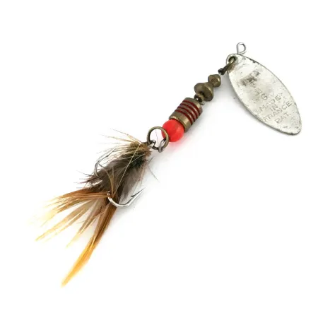 Mepps Aglia Long 1 Lippa, Hopea/Oranssi, 4.5g, UV-väri, #8257