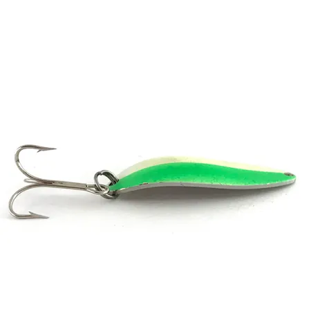 Acme Little Cleo Glow Lusikkauistin, Valkoinen / Vihreä / Nikkeli, 11g, #8435