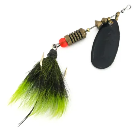 Mepps Black Fury 3 Dressed Lippa, Black/Chartreuse, 7.3g, #8815