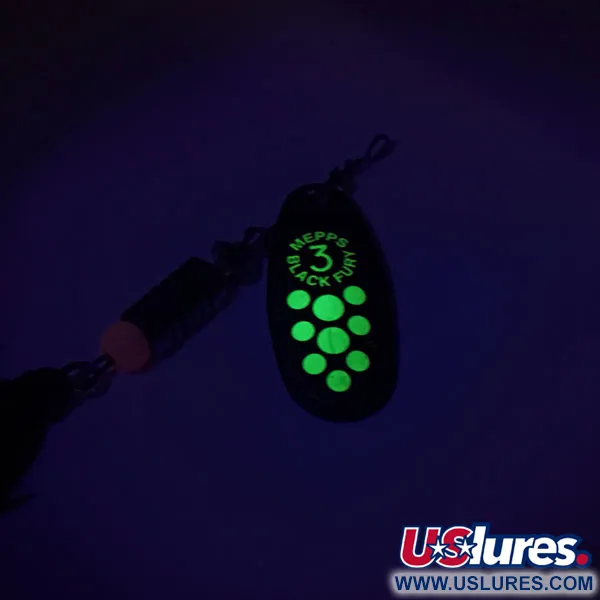 Mepps Black Fury 3 Dressed Lippa, Black/Chartreuse, 7.3g, #8815