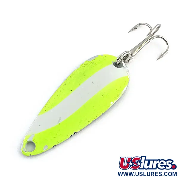 Worth Chippewa Steel Spoon UV Lusikka, Chartreuse/Valkoinen/Nikkeli, 6g, #9026