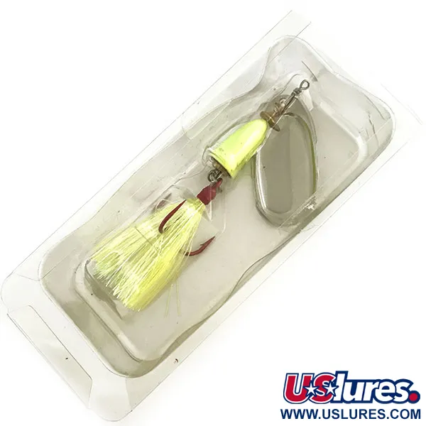 Blue Fox Super Vibrax 5 Glow Lippa, Nikkeli/Chartreuse, 13g, #9295