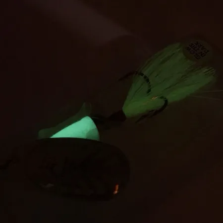 Blue Fox Super Vibrax 5 Glow Lippa, Nikkeli/Chartreuse, 13g, #9295