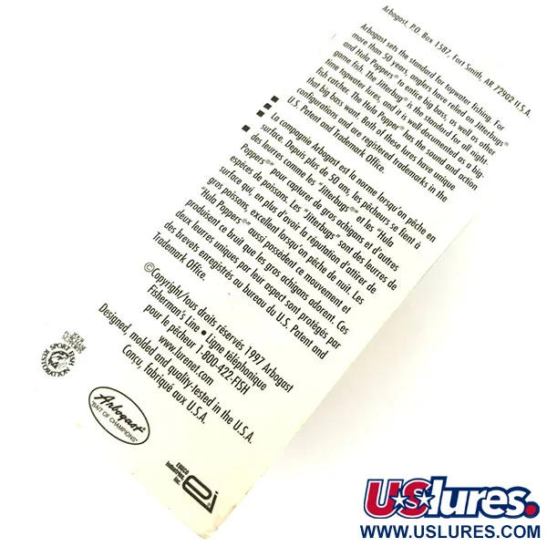 Fred Arbogast Hula Popper Pintaviehe, Keltainen, 8g, Kumihame, #9472