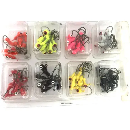 Bass Pro Shops Painted Round Jighead Kit, 8 väriä, 2.5g, 80 kpl, #9516