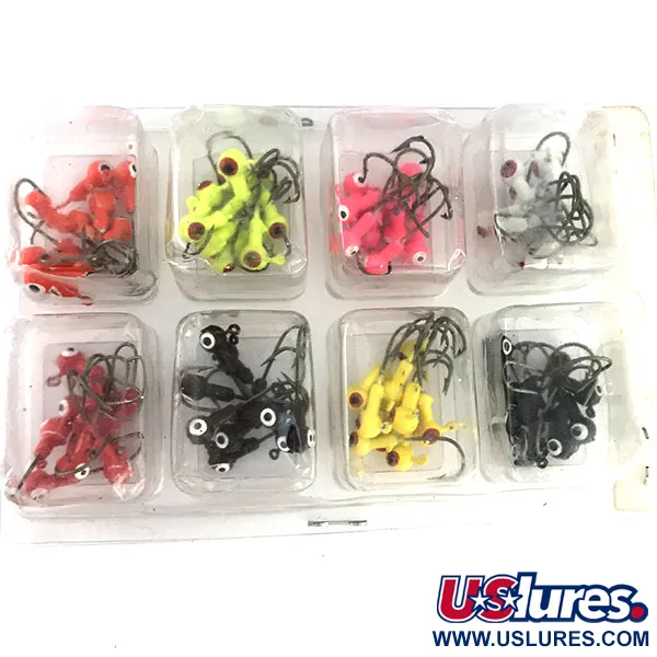 Bass Pro Shops Painted Round Jighead Kit, 8 väriä, 2.5g, 80 kpl, #9516