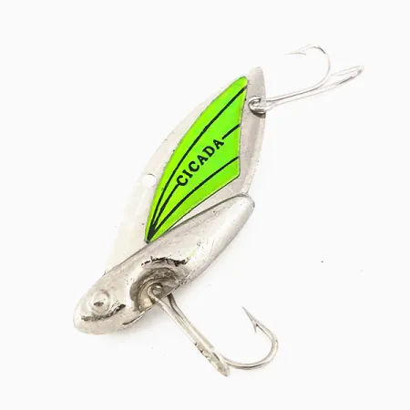 Reef Runner Cicada Blade Bait, Nikkeli / Vihreä, 14g, Hohtava, #9560