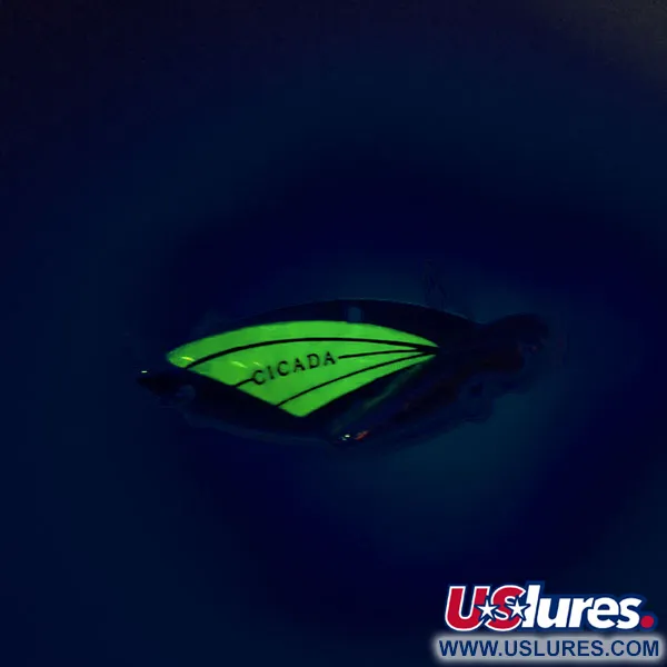 Reef Runner Cicada Blade Bait, Nikkeli / Vihreä, 14g, Hohtava, #9560