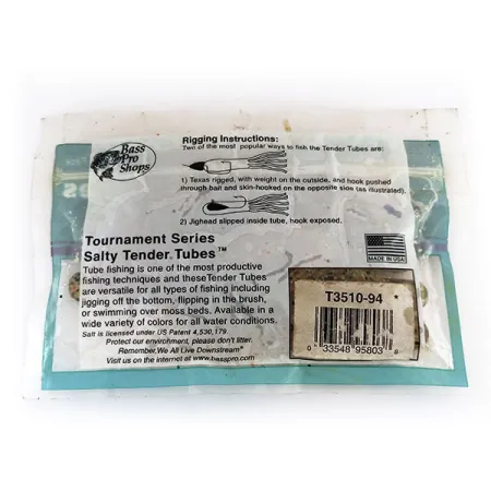 Bass Pro Shops Salty Tender Tubes jigi, Green Pumpkin, 7cm, #9624