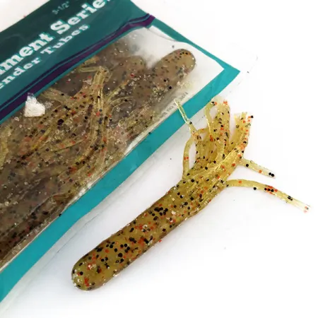 Bass Pro Shops Salty Tender Tubes jigi, Green Pumpkin, 7cm, #9624