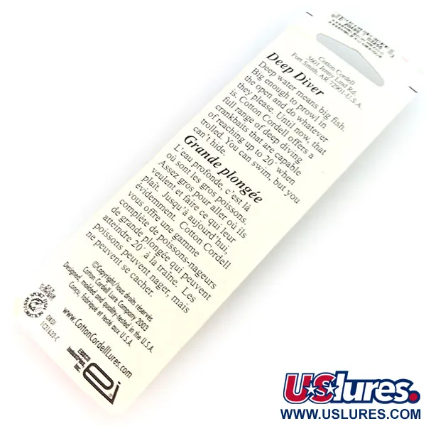 Cotton Cordell Grappler Shad Deep Diver, Nikkeli / Musta, 12g, #9636