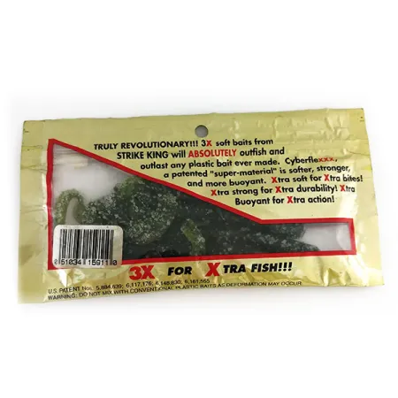 Strike King Ribbon Tail Worm jigi, Watermelon/Chart, 15cm, #9663