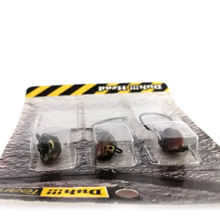 DUH!!! Head jig heads Kit, Oliivi / Punainen, 11g, Offset-koukku, #9818