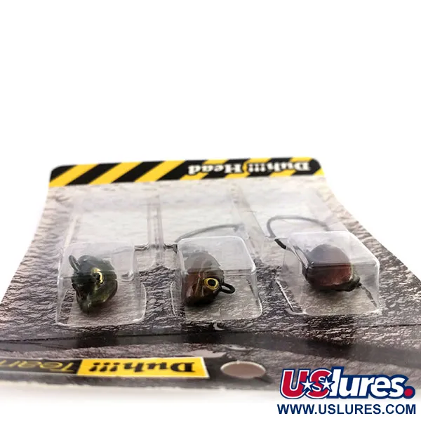 DUH!!! Head jig heads Kit, Oliivi / Punainen, 11g, Offset-koukku, #9818