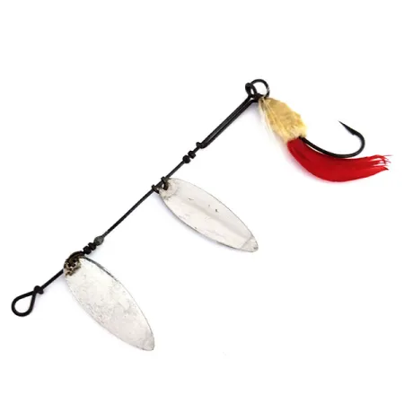 Hildebrandt Size 3 Slim Eli Double Spinner Lippa, Nikkeli / Punainen, 5g, #9832