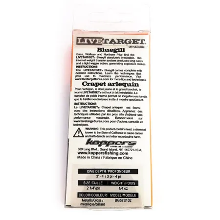 Live Target Koppers BlueGill Vaappu, Crapiet Arlequin, 7g, #9844