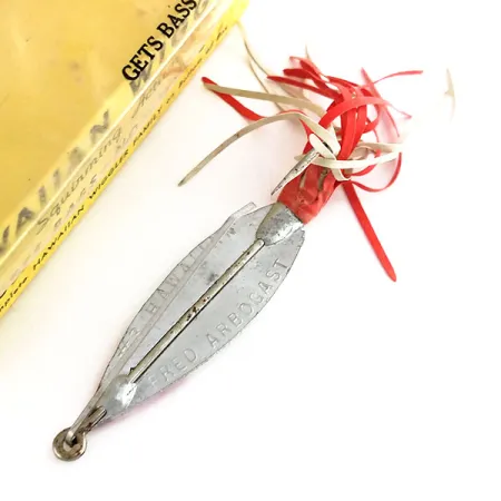 Fred Arbogast 3 Hawaiian Lusikka, Puna-valkoinen, 16g, Ruohosuojattu, #9846