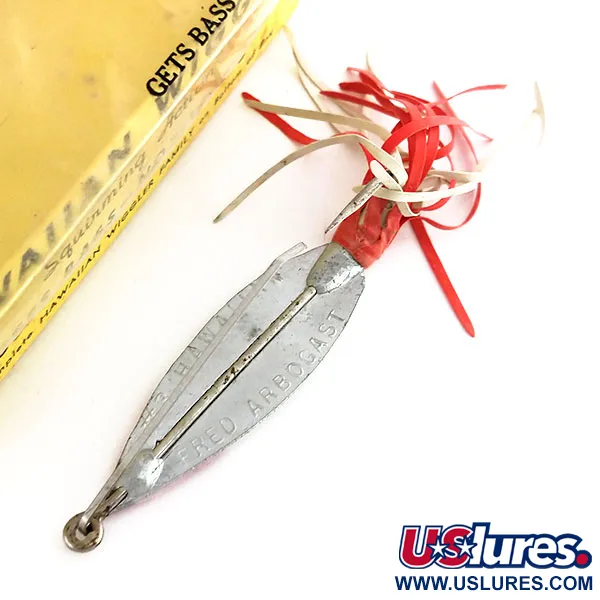 Fred Arbogast 3 Hawaiian Lusikka, Puna-valkoinen, 16g, Ruohosuojattu, #9846