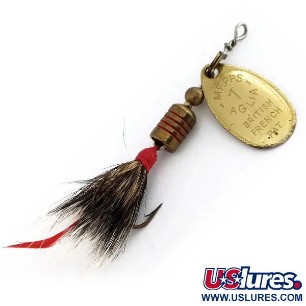 Mepps Aglia 1 dressed (squirrel tail) 1970s Lippa, Kulta, 3.5g, #9912