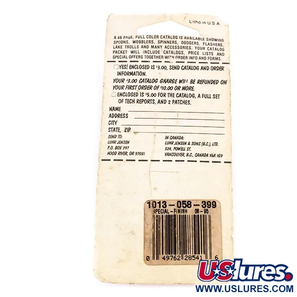 Luhr Jensen Lil' Kroc (Krocodile Stubby) Lusikka, Punainen/Nikkeli, 14g, #9996